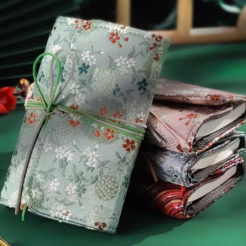 Vintage Leather Journal Notebook - Schönes Notizbuch für Mädchen, Stoffbezug, Retro-Chinesischer